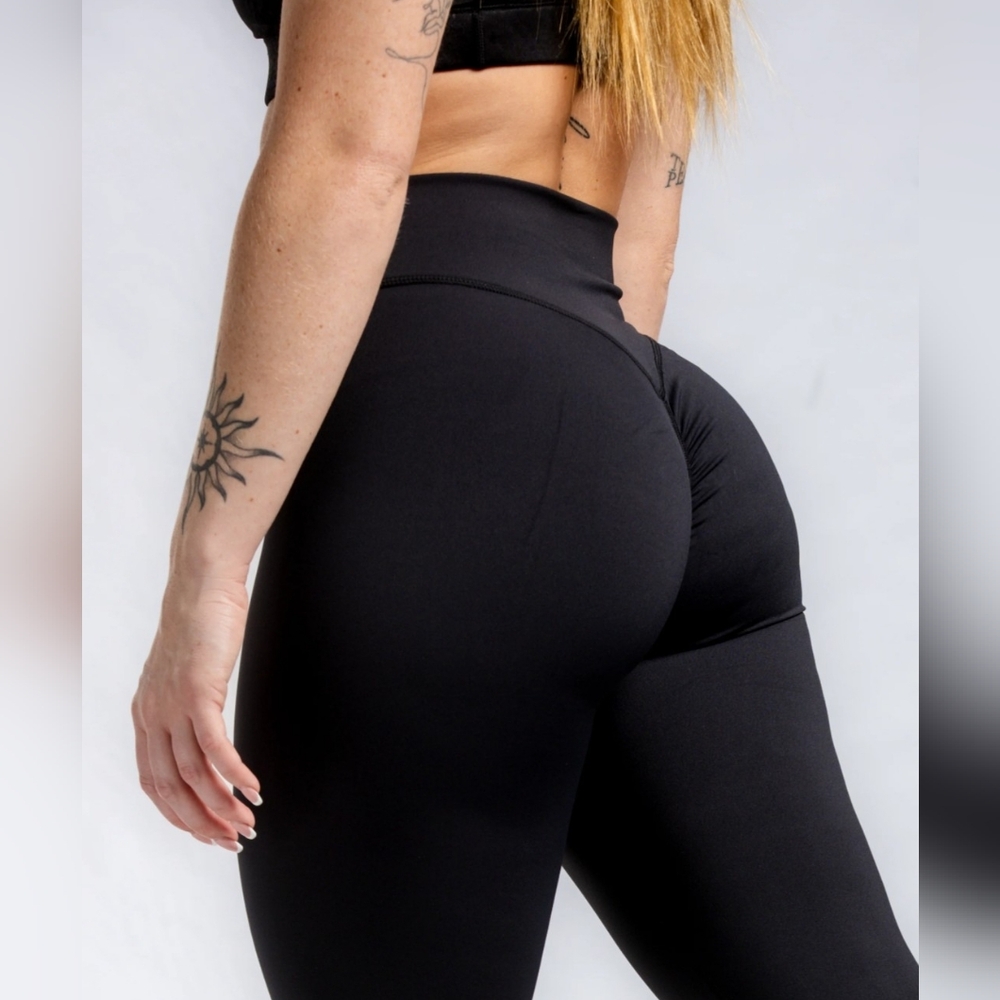 Sunzel Workout Leggings for Women Butt Scrunch-Back High Waist Leggings in Black